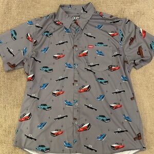 DIXXON Gray Car Print Men's Shirt